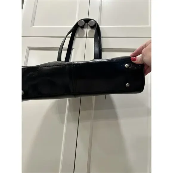 Patricia‎ Nash Macellara Oval Satchel Heritage black Leather Shoulder bag Purse - Picture 6 of 16